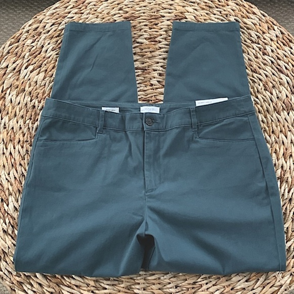 LOFT Brushed Twill Skinny Ankle Pant - Jade, Womens 16